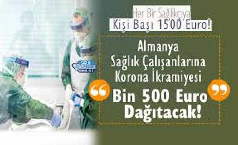 Almanya'da hemşire ve hasta bakıcılara korona ikramiyesi