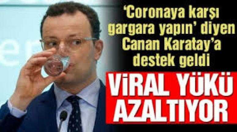 Karatay'a Almanya Sağlık Bakanı'ndan 'gargara' desteği!