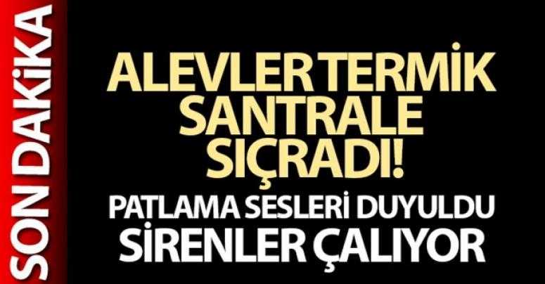 Alevler termik santrale sıçradı